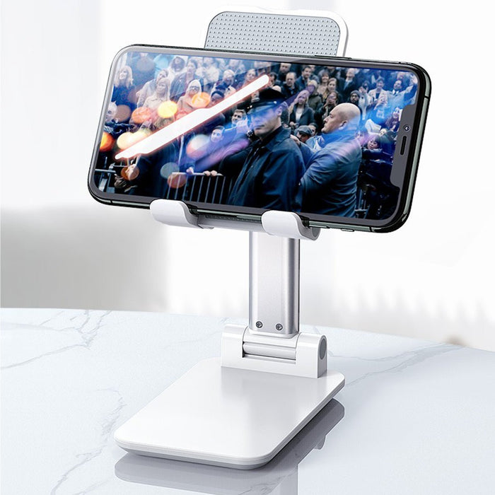 CCT9 Universal Folding Telescopic Stand - Desktop Mobile Phone and Tablet Holder Compatible with iPad Air, iPhone 12, XS, 11 Pro, POCO X3 NFC - Ideal Stand for Work, Home and Travel Use - Shopsta EU